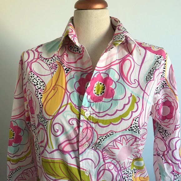 Craig Taylor - Pink & White Paisley / Floral Top - Picture 3 of 8